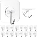 Heavy Duty Flower Adhesive Wall Hooks - (10 Pc  Set)