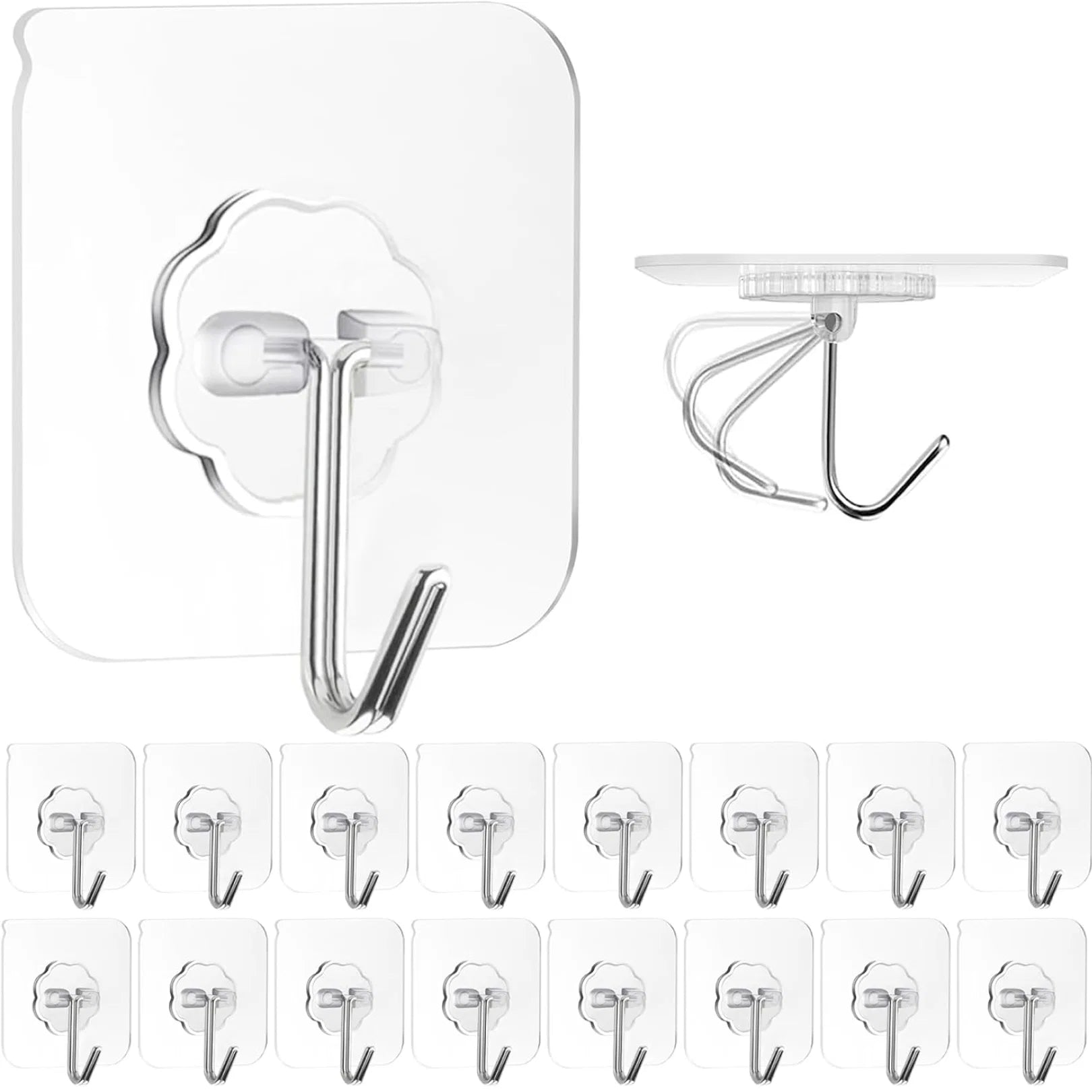 Heavy Duty Flower Adhesive Wall Hooks - (10 Pc  Set)