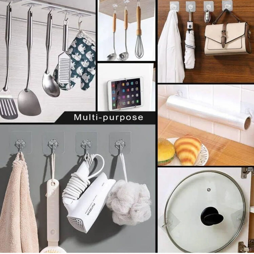 Heavy Duty Flower Adhesive Wall Hooks - (10 Pc  Set)