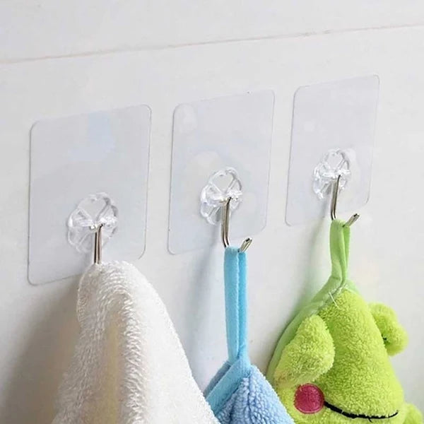 Heavy Duty Flower Adhesive Wall Hooks - (10 Pc  Set)