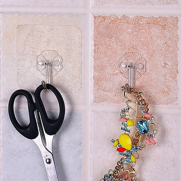Heavy Duty Flower Adhesive Wall Hooks - (10 Pc  Set)